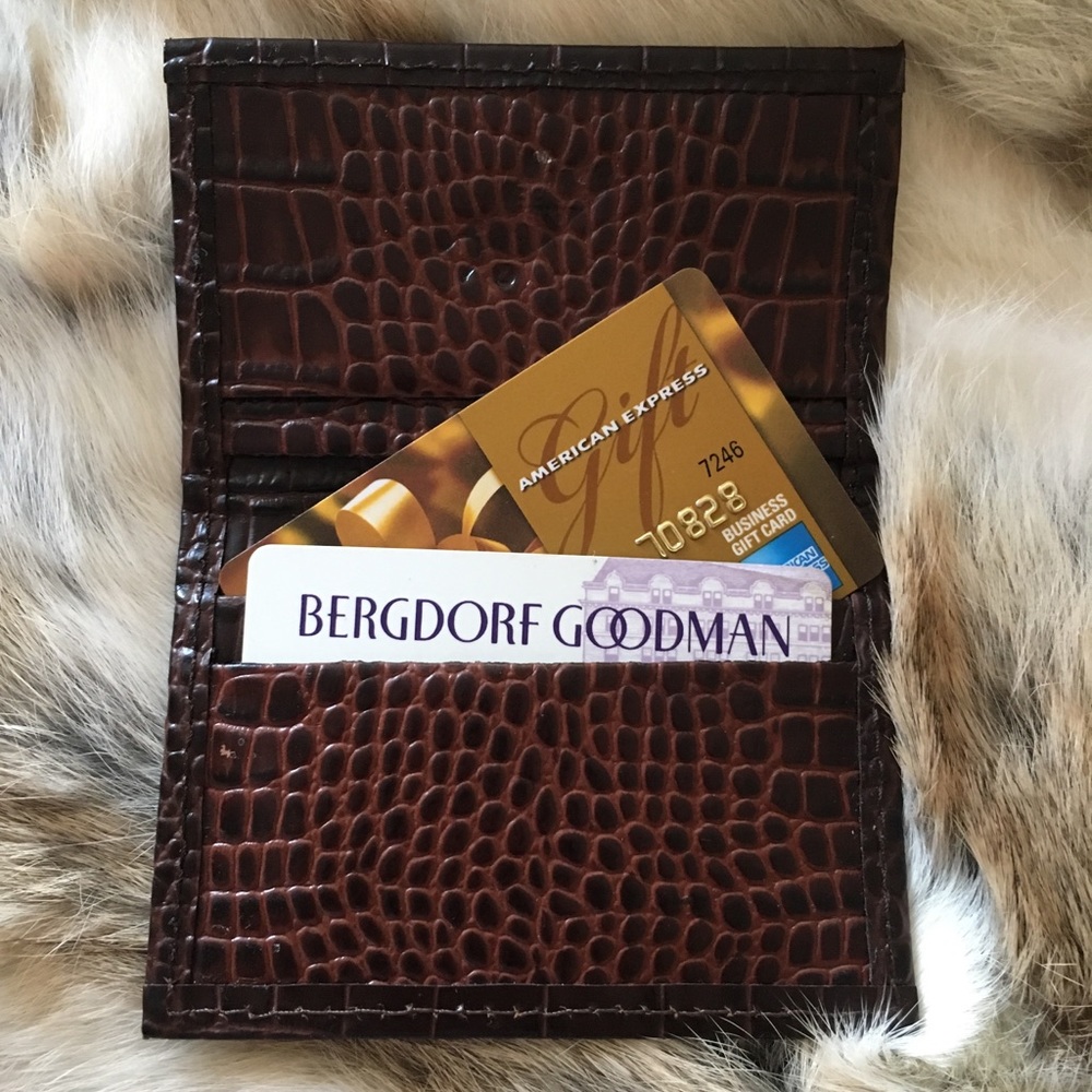 🆕 Crocodile Embossed Leather Card Case